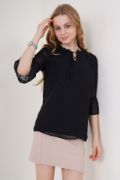 0415 Siyah Şifon Bluz resmi